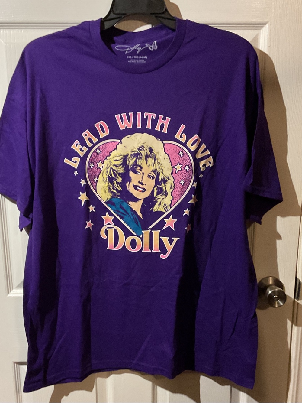 Dolly Parton Lead With Love Graphic Tee - Purple
